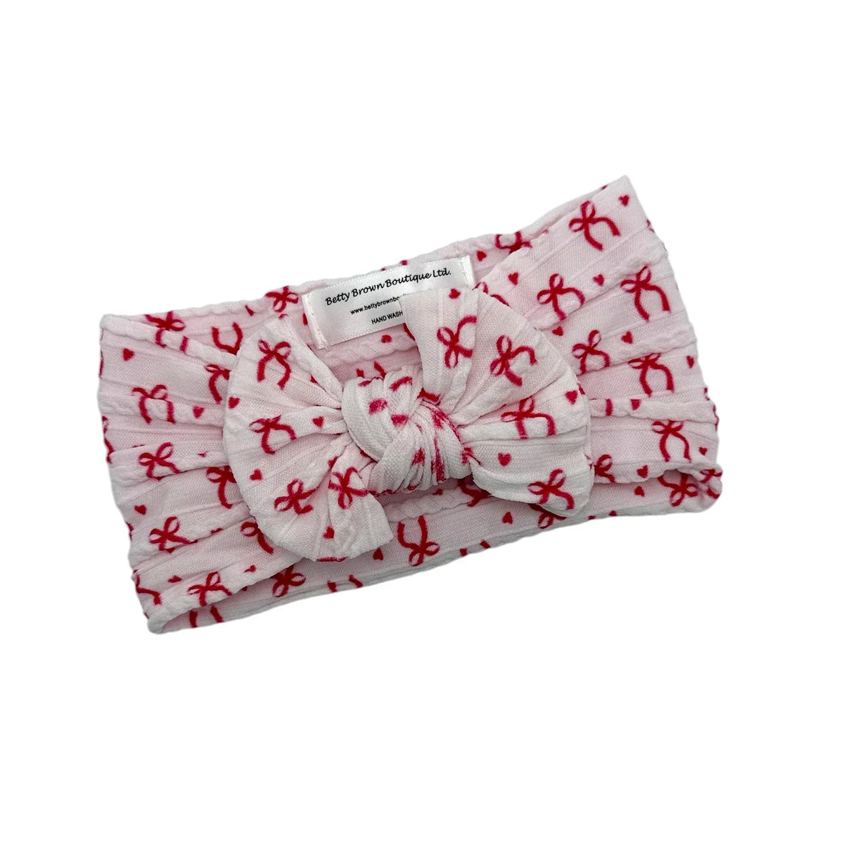 Christmas Light Pink & Red Bow Smaller Bow Headband For Girls - Image 1