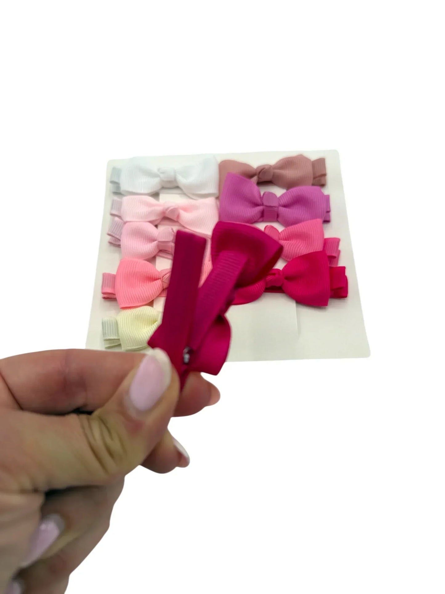 Pinks Pack of 10 My First 2 inch Bow Clips For Baby Girls - Image 3