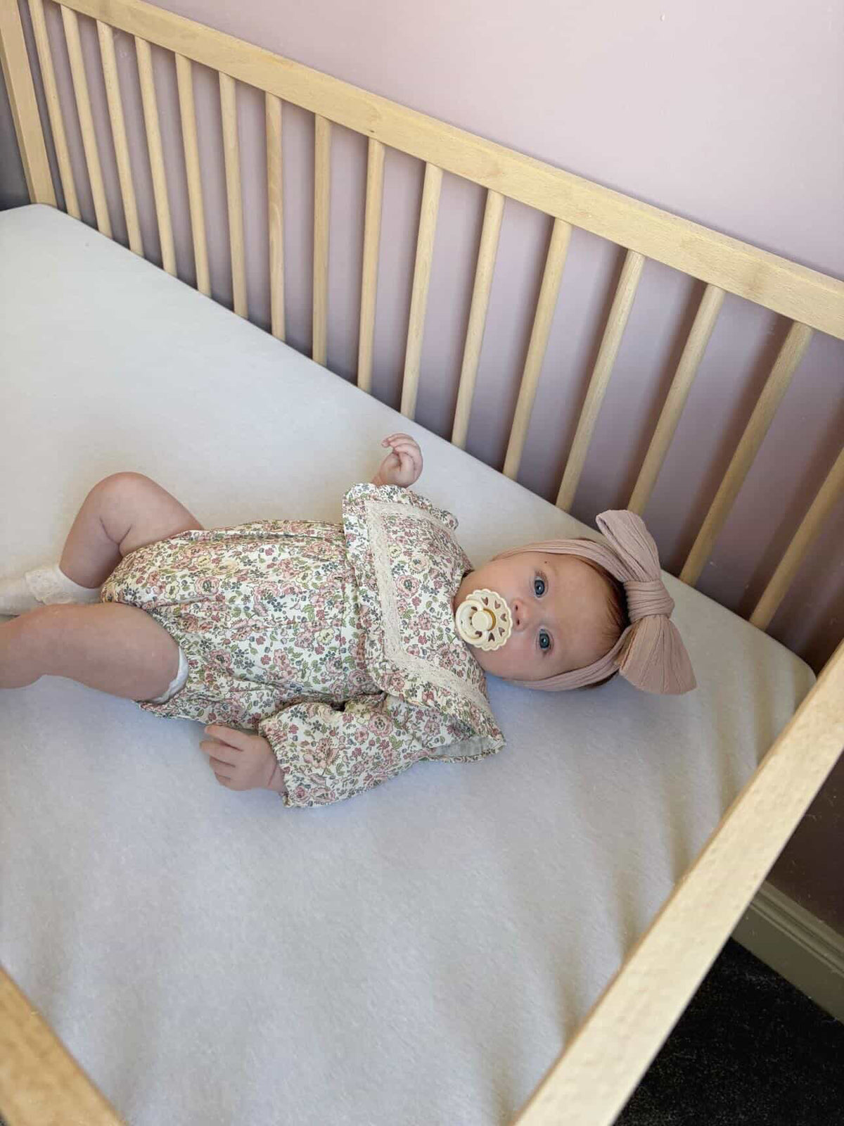 Primrose Pink Larger Bow Headband For Babies to Toddlers - Image 4