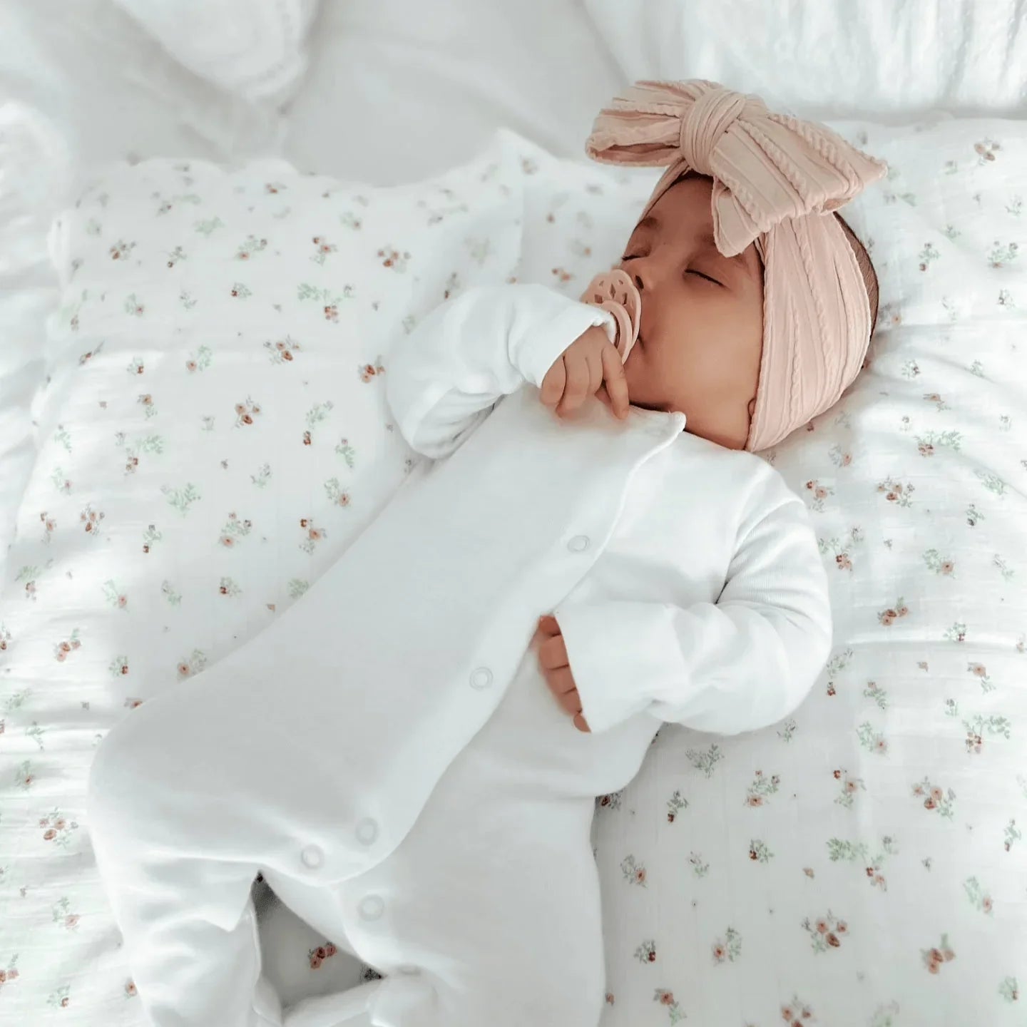 Primrose Pink Larger Bow Headband For Babies to Toddlers - Image 5
