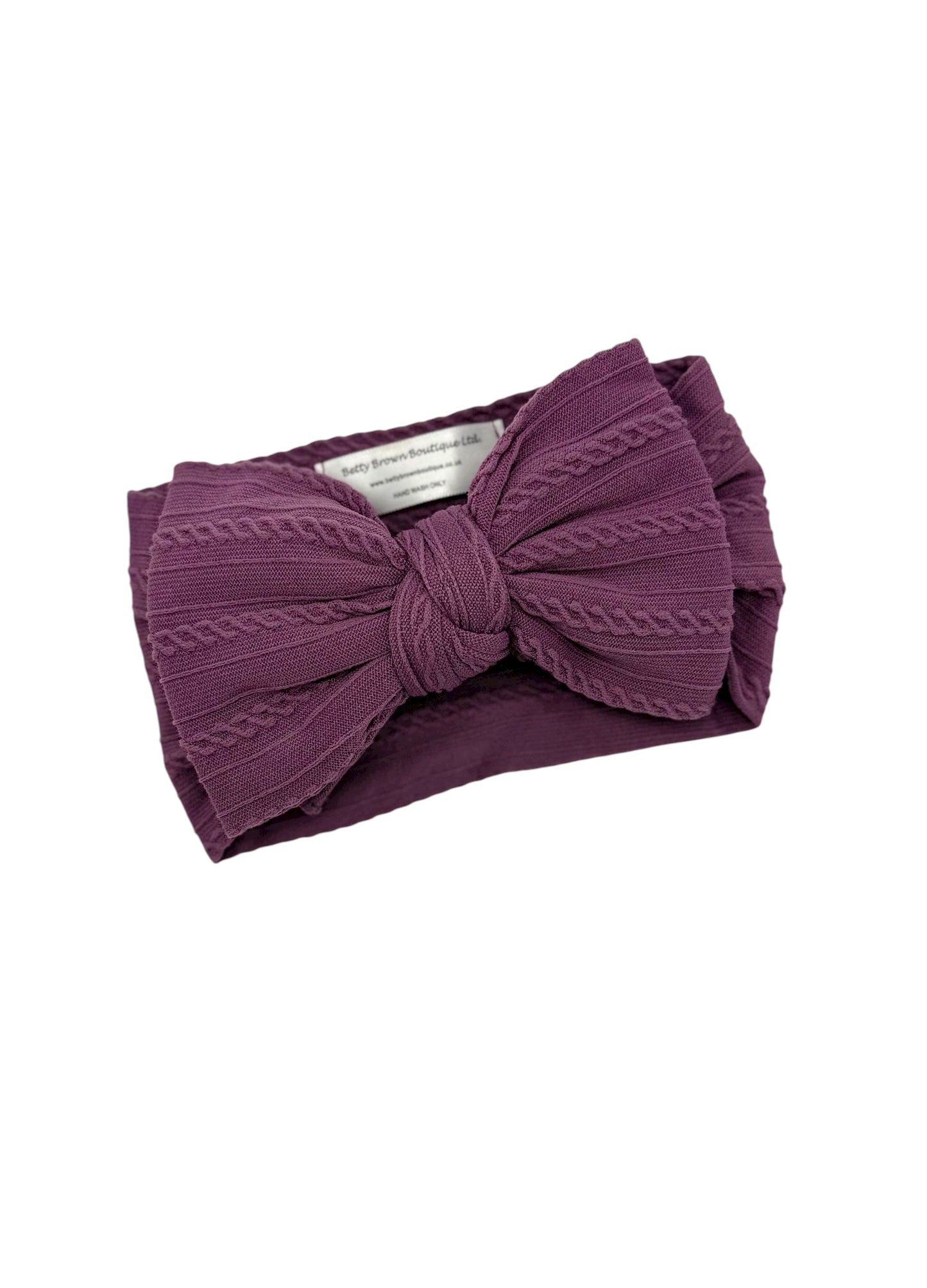 Purple Larger Bow Headband Designed For Newborns to Age 3 - Image 1