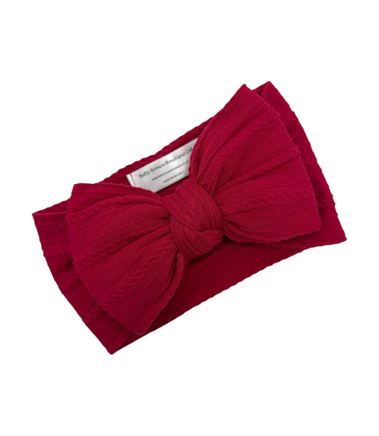 Raspberry Red Larger Bow Headband For Babies From Newborn - Image 1