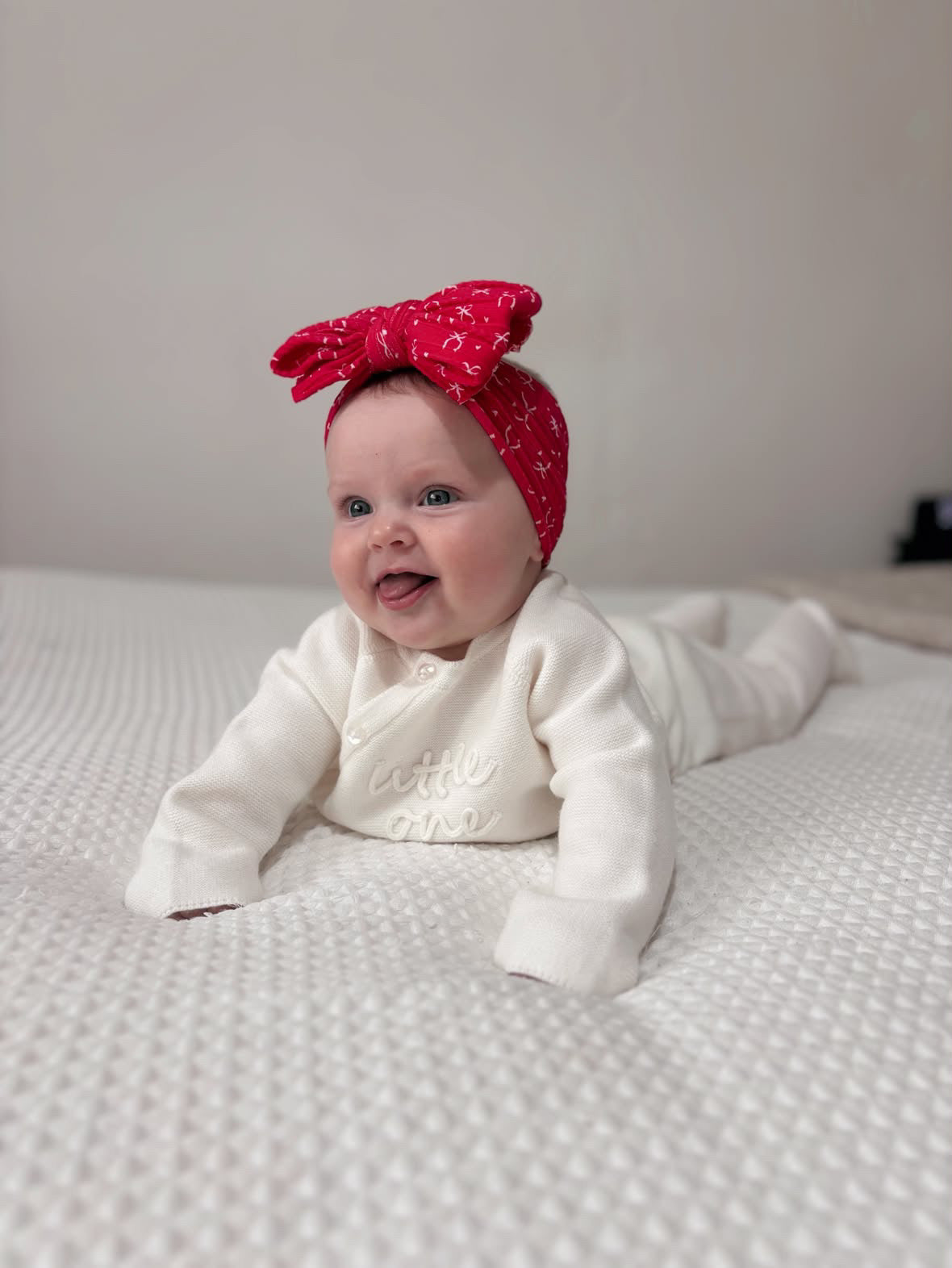 Red Bow Christmas Larger Bow Headband for Babies from Newborn - Image 3
