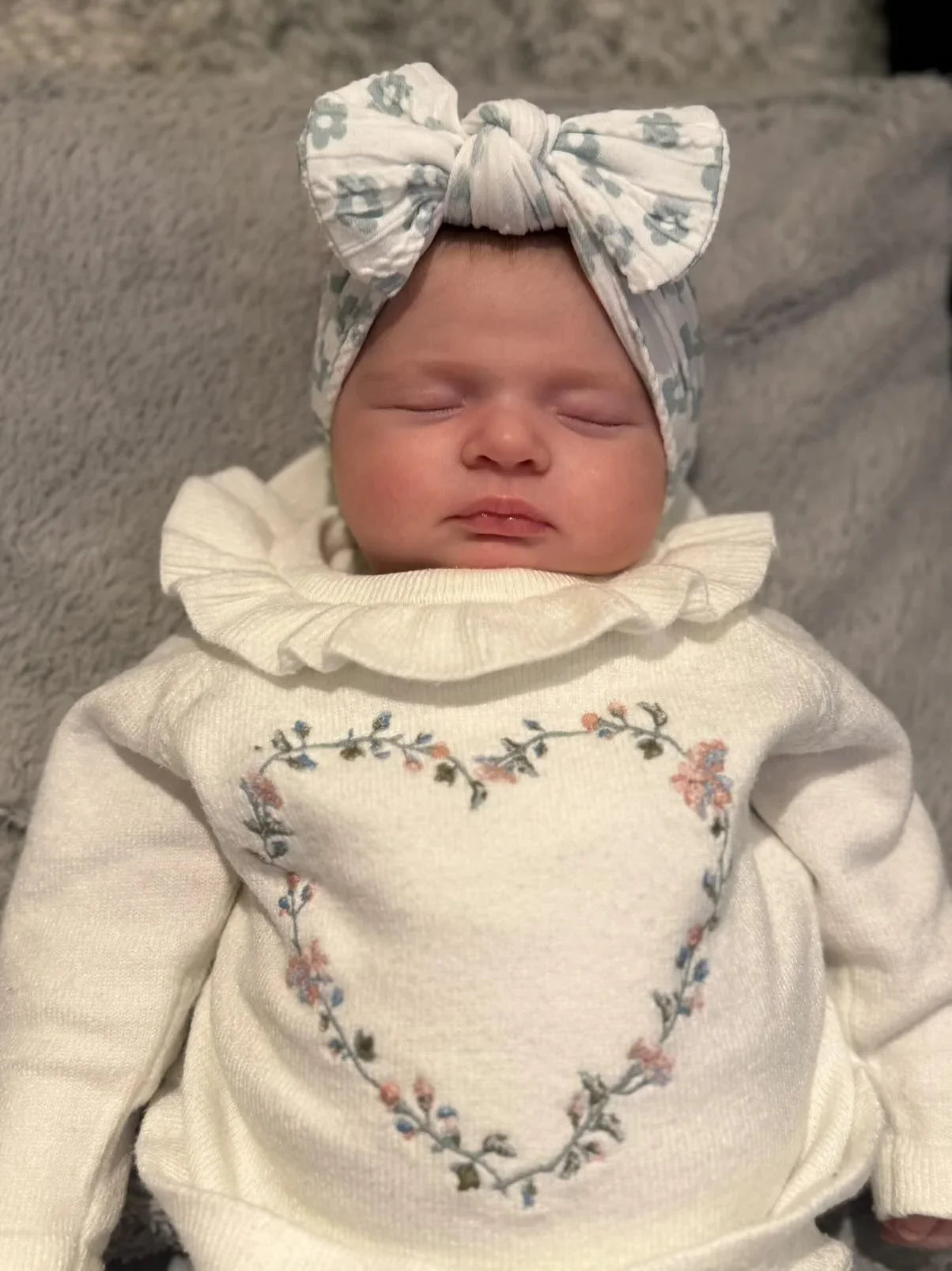 Sage Daisy Smaller Bow Headband For Girls From Newborn - Image 4