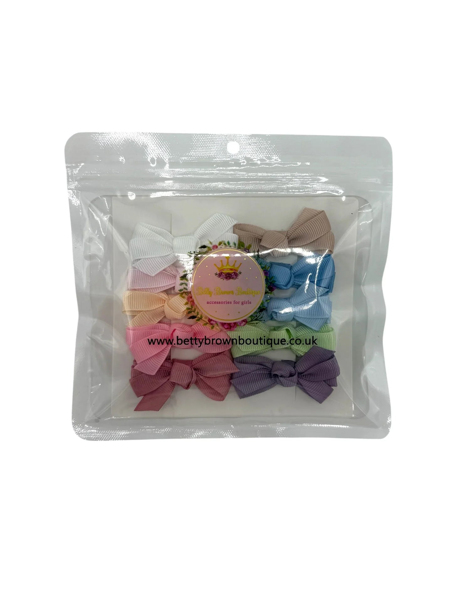 Summer Blossom Pack of 10 My First Bow Clips For Baby Girls - Image 2