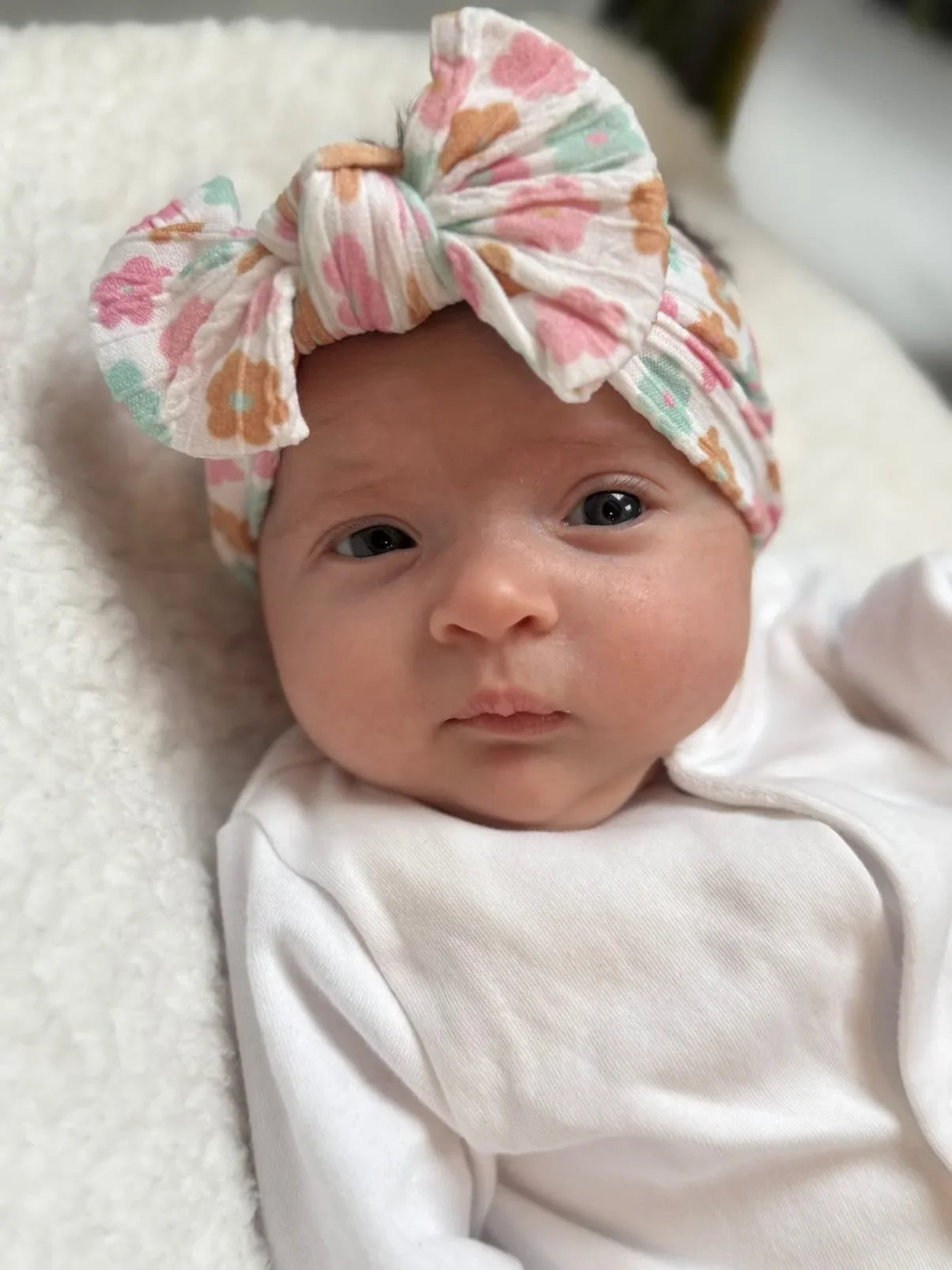 Summer Flowers Smaller Bow Headband For Babies From Newborn - Image 4
