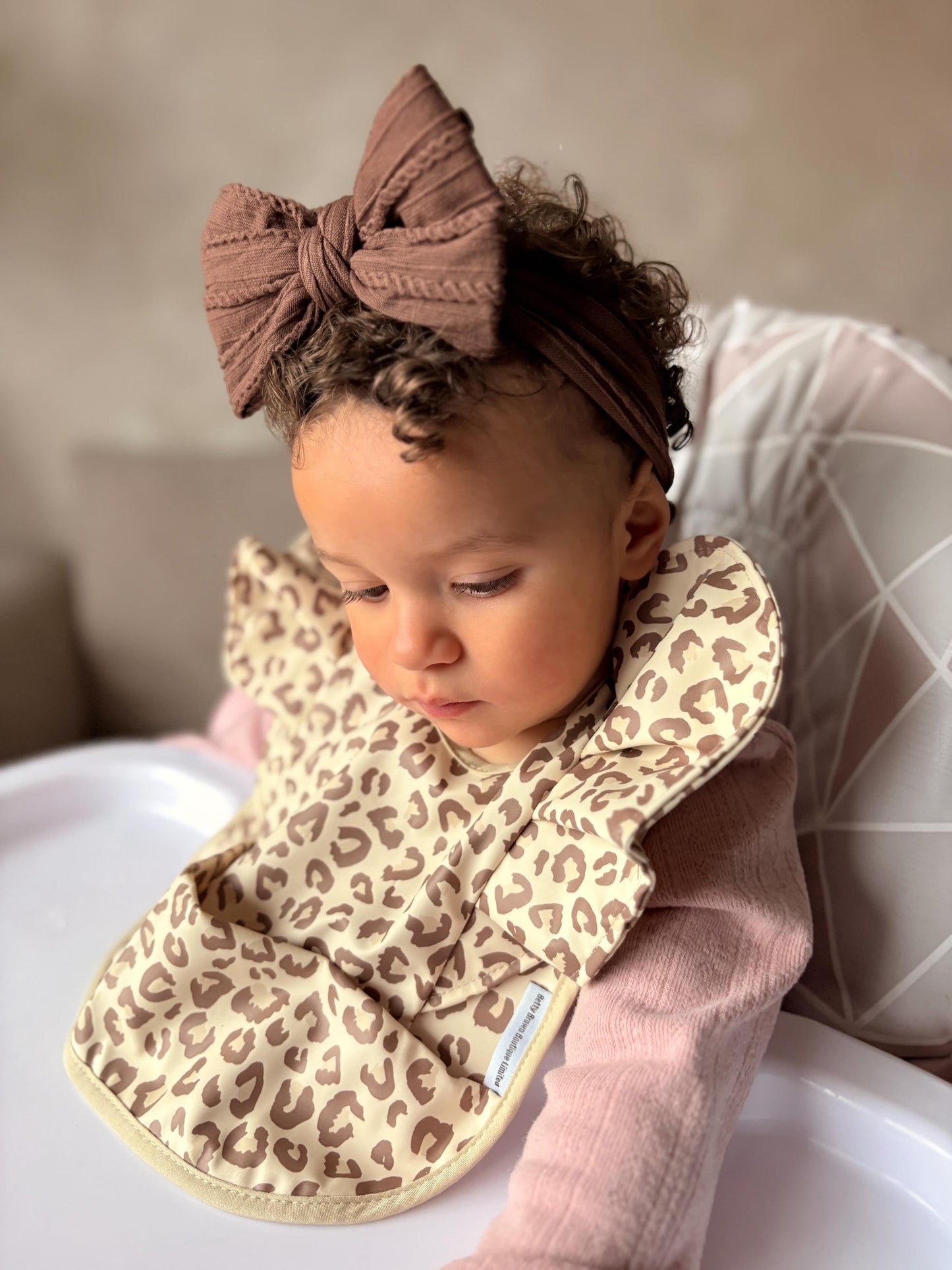 Walnut Larger Bow Headband For Girls From Newborn to Age 3 - Image 3