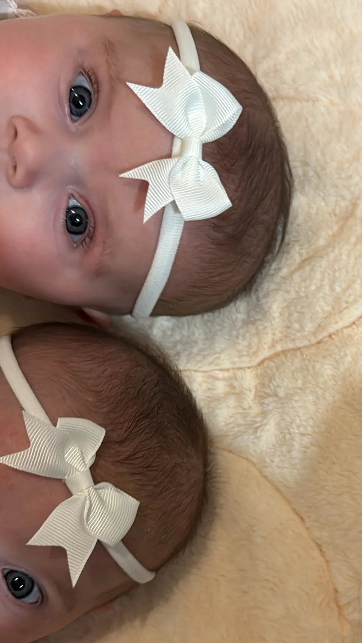 White 2 inch Baby Bow On Headband For Newborn to Age 3 - Image 5