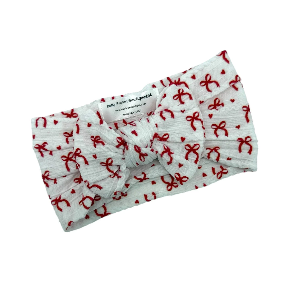 Pink Candy Cane Christmas Smaller Bow Headband For Girls - Image 1
