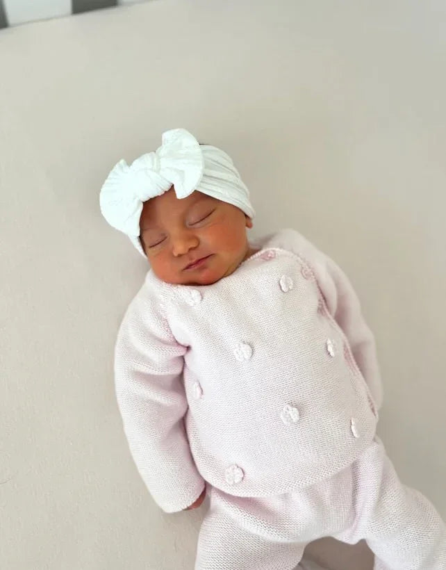 White Smaller Bow Headband Designed For Babies - Image 3