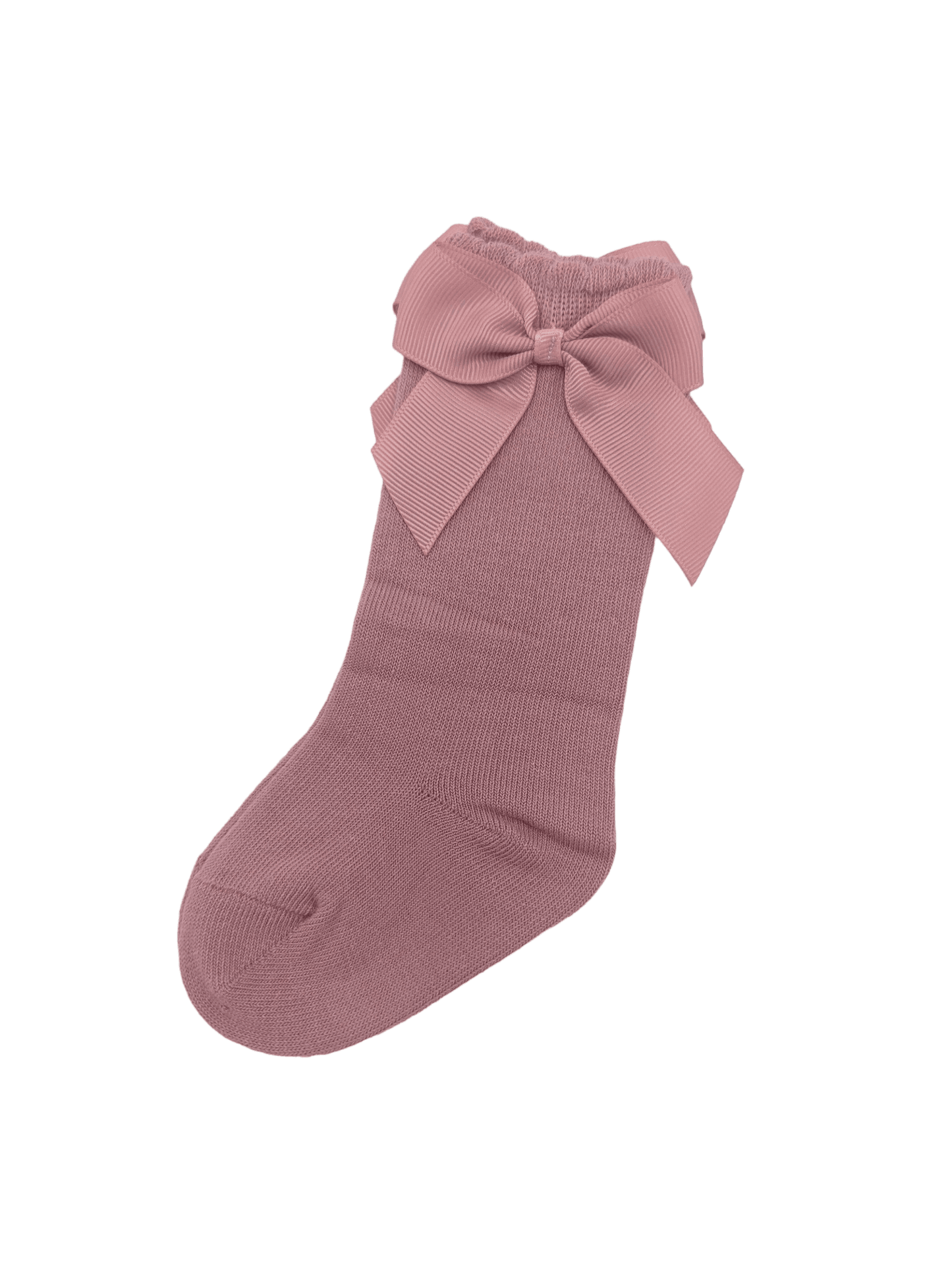 Light Berry Knee High Socks With 3 Inch Bow - Betty Brown Boutique Ltd