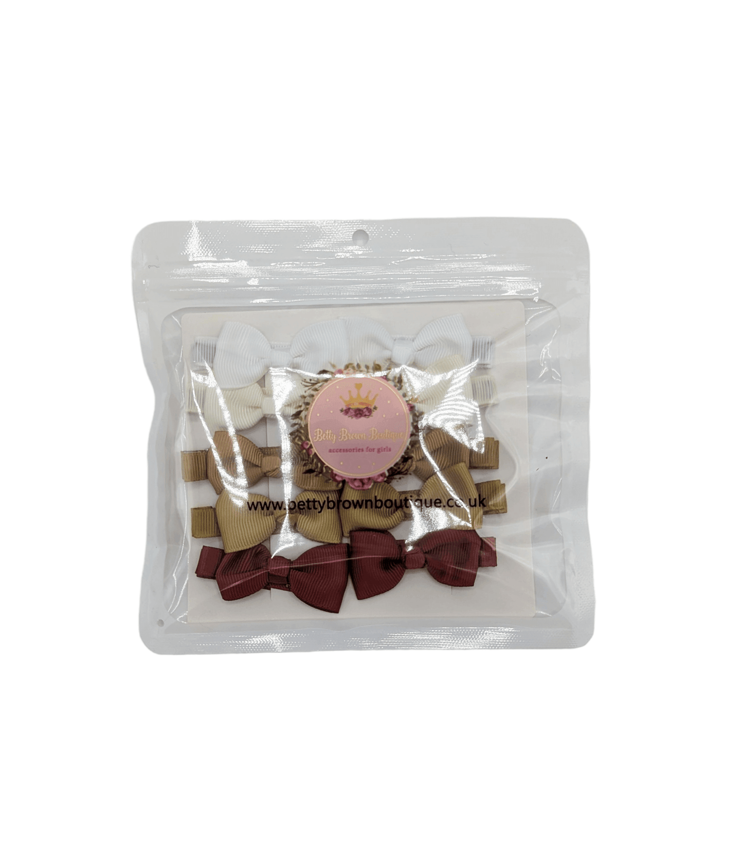 Neutral Pack of 10 My First 2 inch Bow Clips - Betty Brown Boutique Ltd