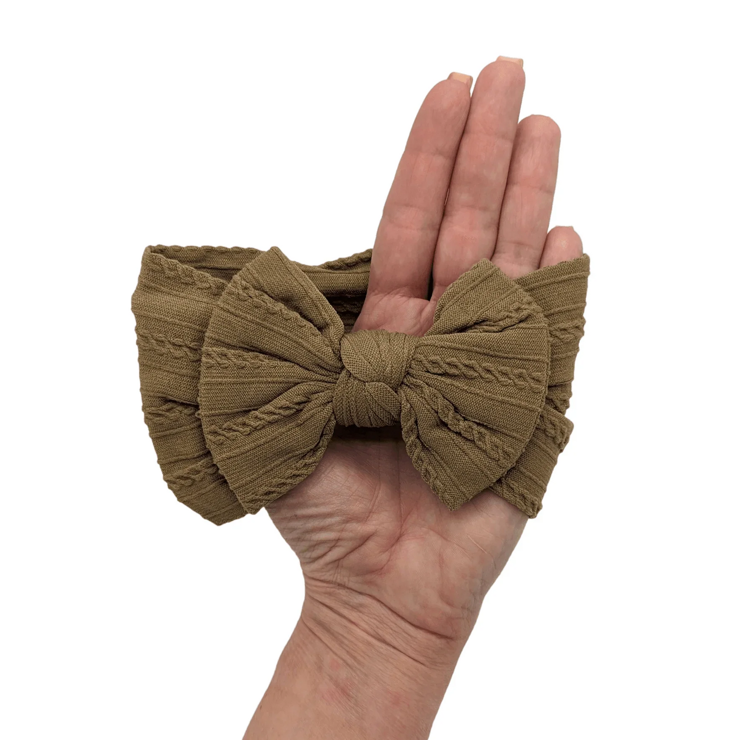 Brown Smaller Bow Headband Designed For Newborns to Toddlers - Image 1