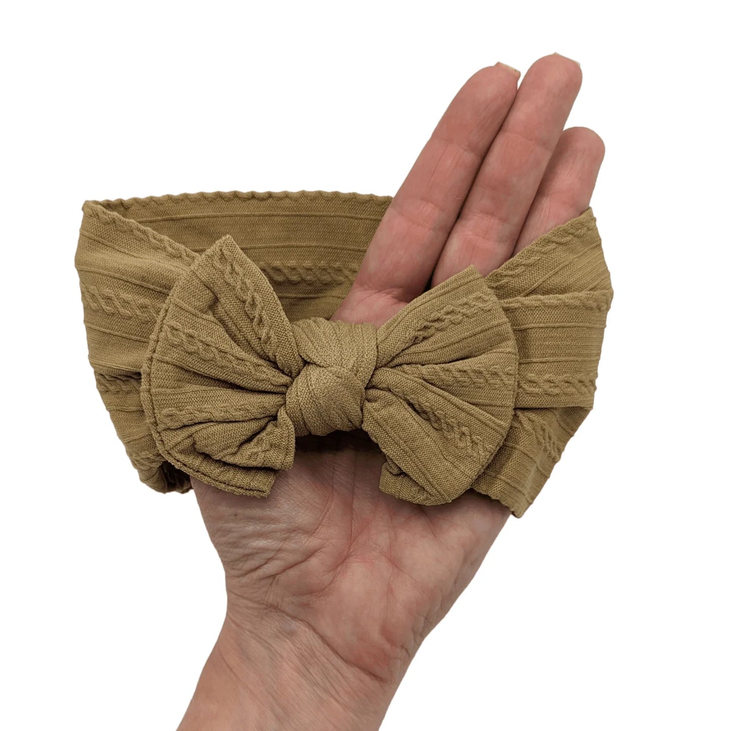 Caramel Smaller Bow Headband Perfect For Baby Girls to Age 3 - Image 1