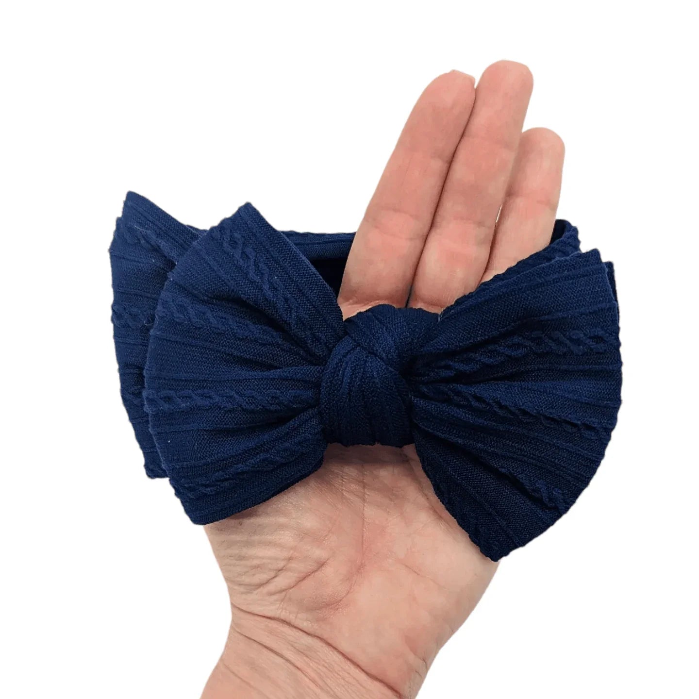 Navy blue larger Bow Headband Perfect For Girls From Newborn - Image 1