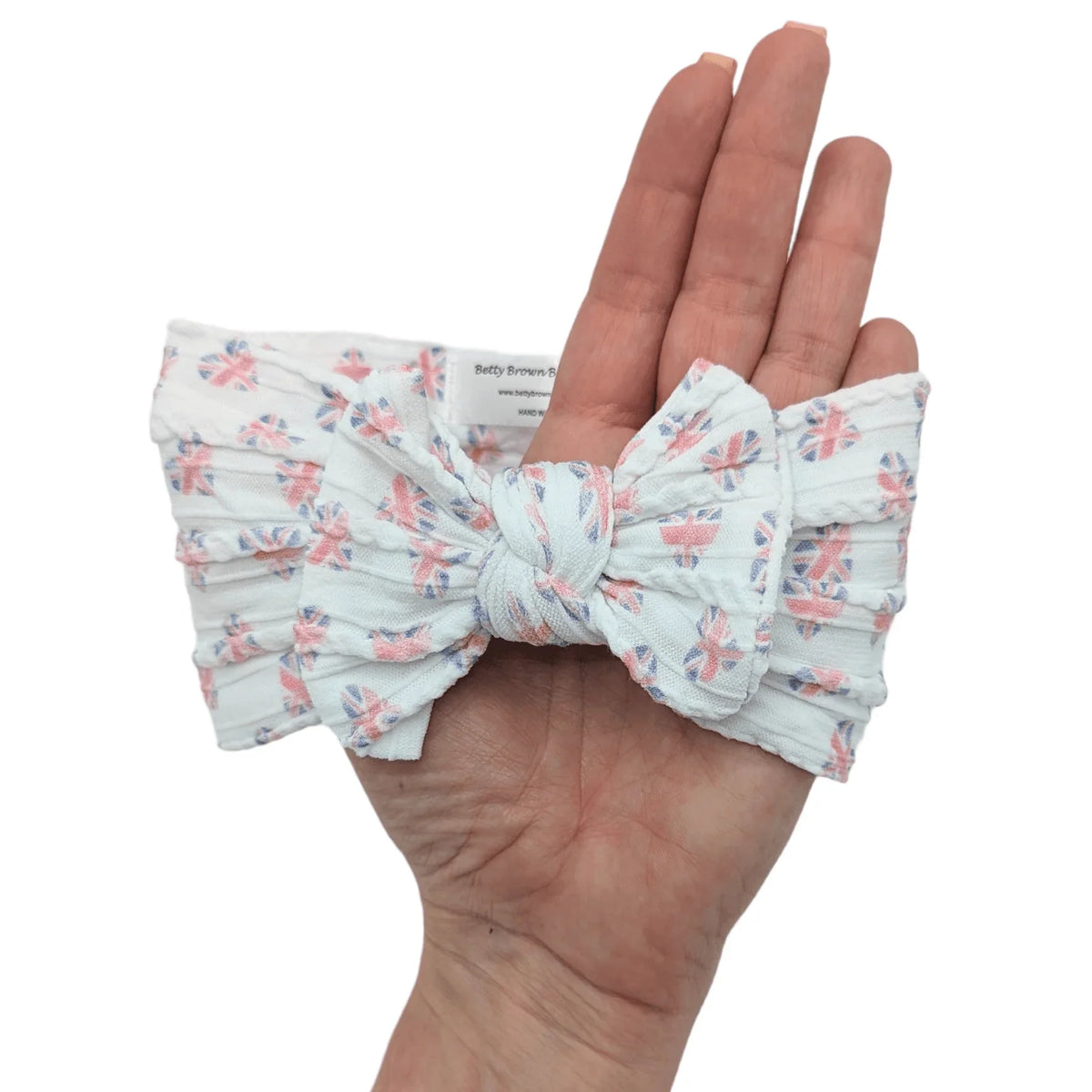 Union Jack Smaller Bow Headband Designed For Babies to Age 3 - Image 1