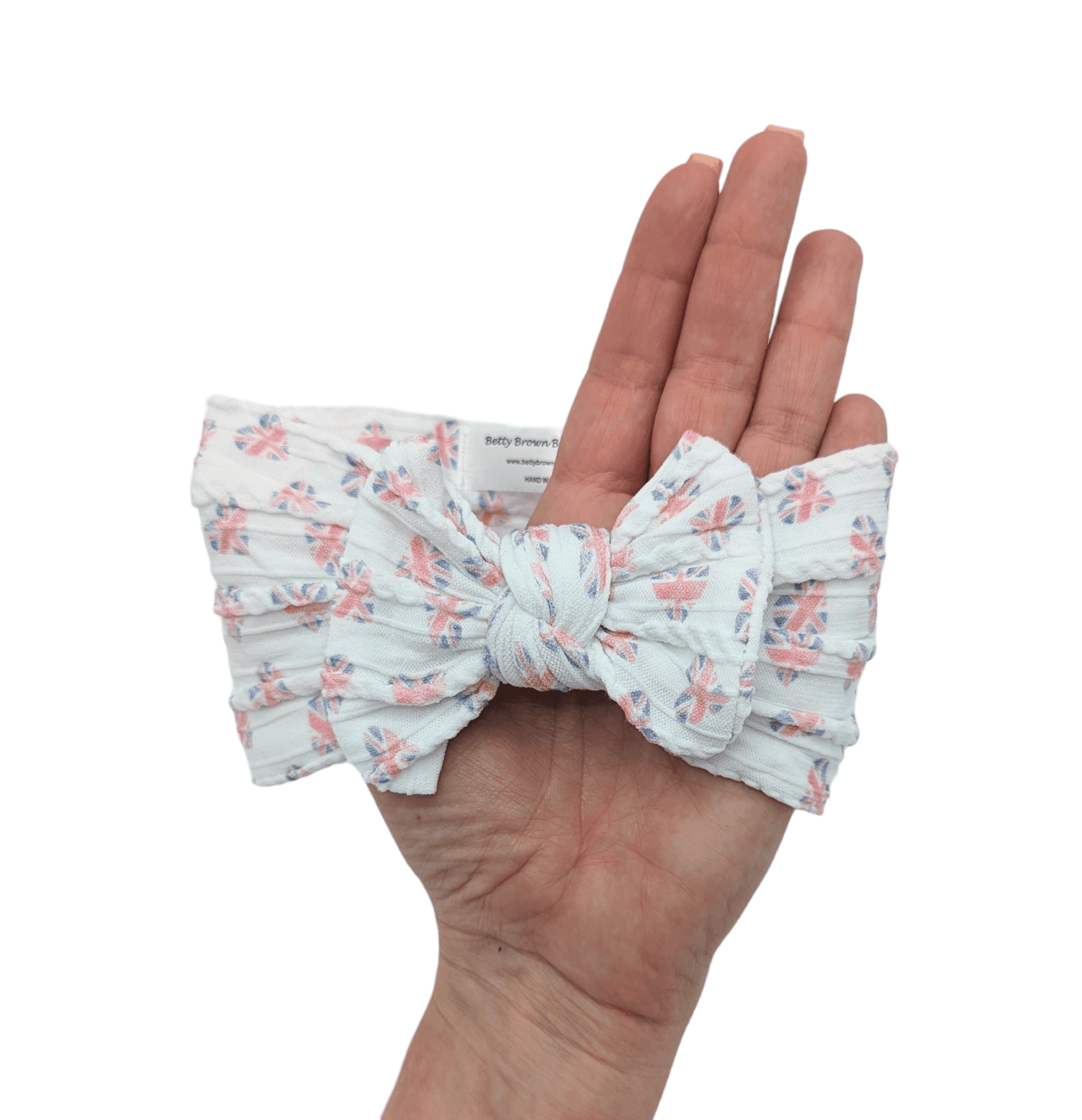Union Jack Smaller Bow Headband Designed For Babies to Age 3 - Image 1