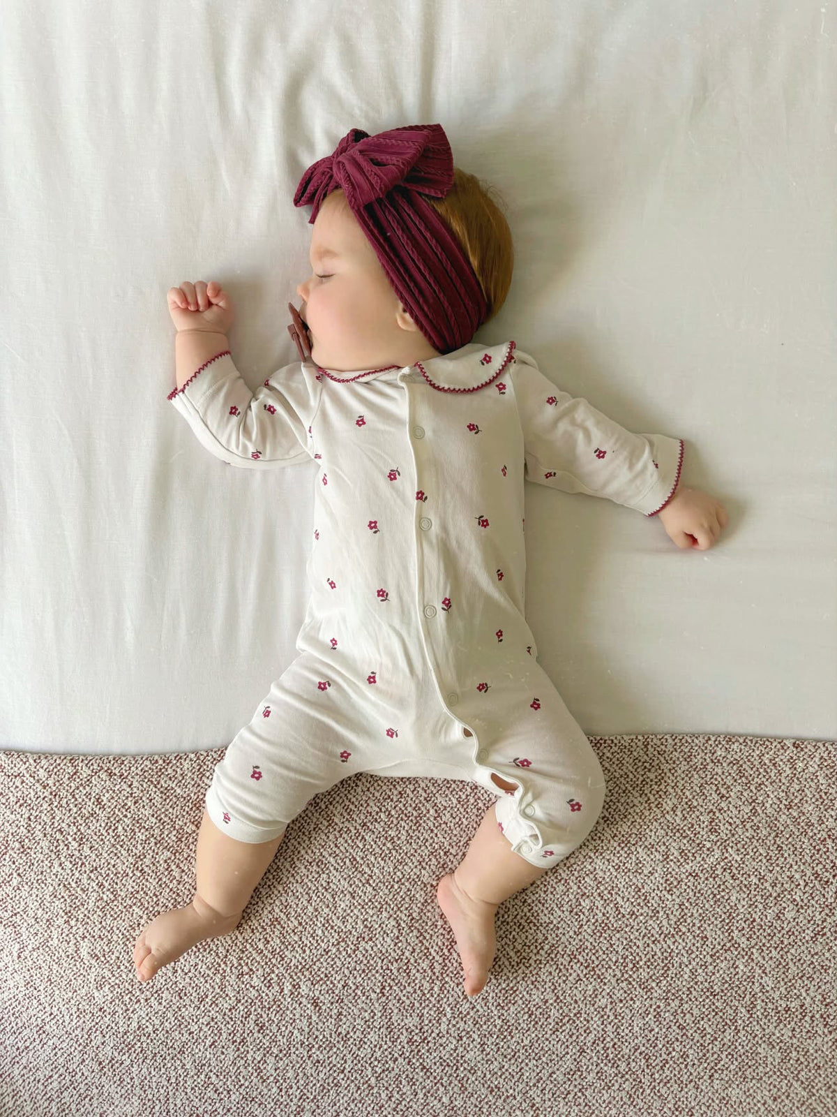 Burgundy-Maroon Larger Bow Cable Knit Headband