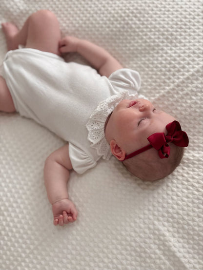 Burgundy 2.5 inch Ribbon Dainty Bow On Headband
