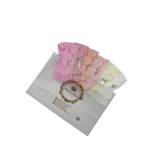 Pink Starter Bundle of 6 Smaller Bow Cable Knit Headbands Suitable from Newborn - Image 5600