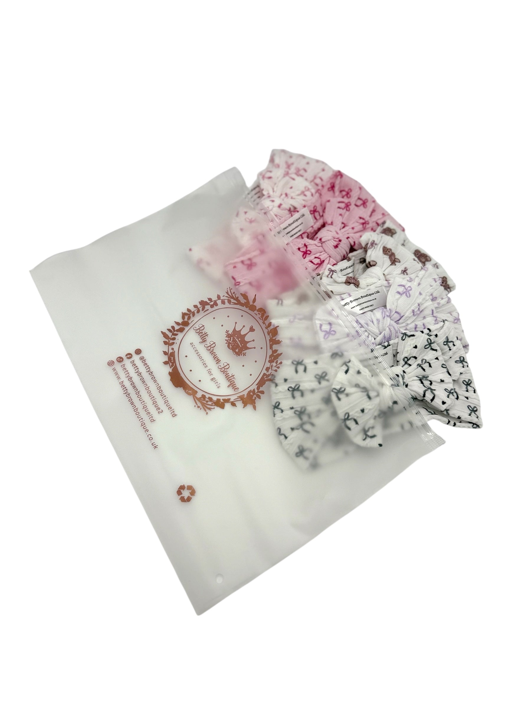 Bow Obsessed Bundle of 5 Smaller Bow Cable Knit Headbands Suitable From Newborn - Image 4872