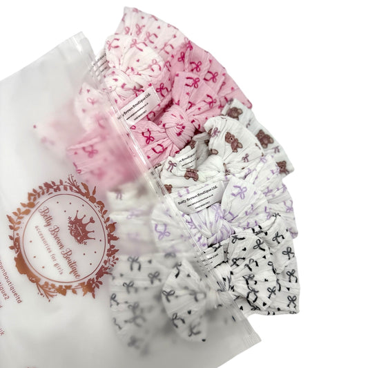Bow Obsessed Bundle of 5 Smaller Bow Cable Knit Headbands Suitable From Newborn - Image 8743