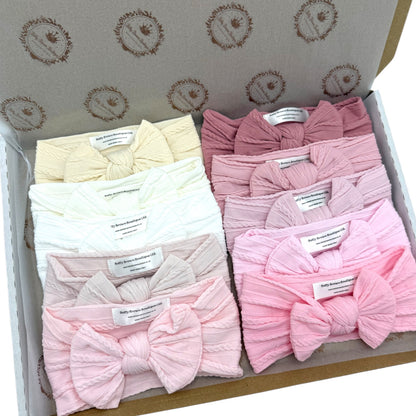 Bumper Starter Bundle Of 10 Smaller Bow Cable Knit Headbands Suitable From Newborn - Image 3032