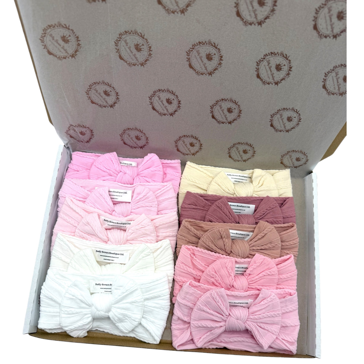 Bumper Starter Bundle Of 10 Smaller Bow Cable Knit Headbands Suitable From Newborn - Image 3845