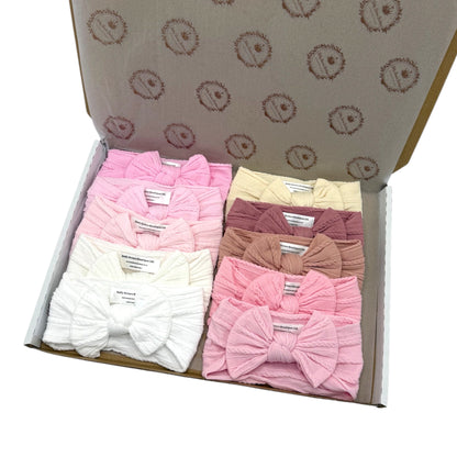 Bumper Starter Bundle Of 10 Smaller Bow Cable Knit Headbands Suitable From Newborn - Image 6625