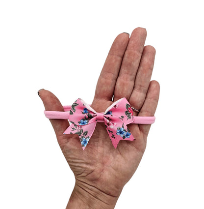 2.5 Inch Candy Pink Floral Bow Headband For Baby Girls - Image 2