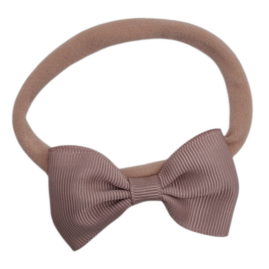 2.5 inch Mauve Dainty Bow Headbands For Girls From Newborn - Image 1