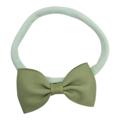 2.5 inch Olive Green Bow Headband For Babies From Newborn - Image 1