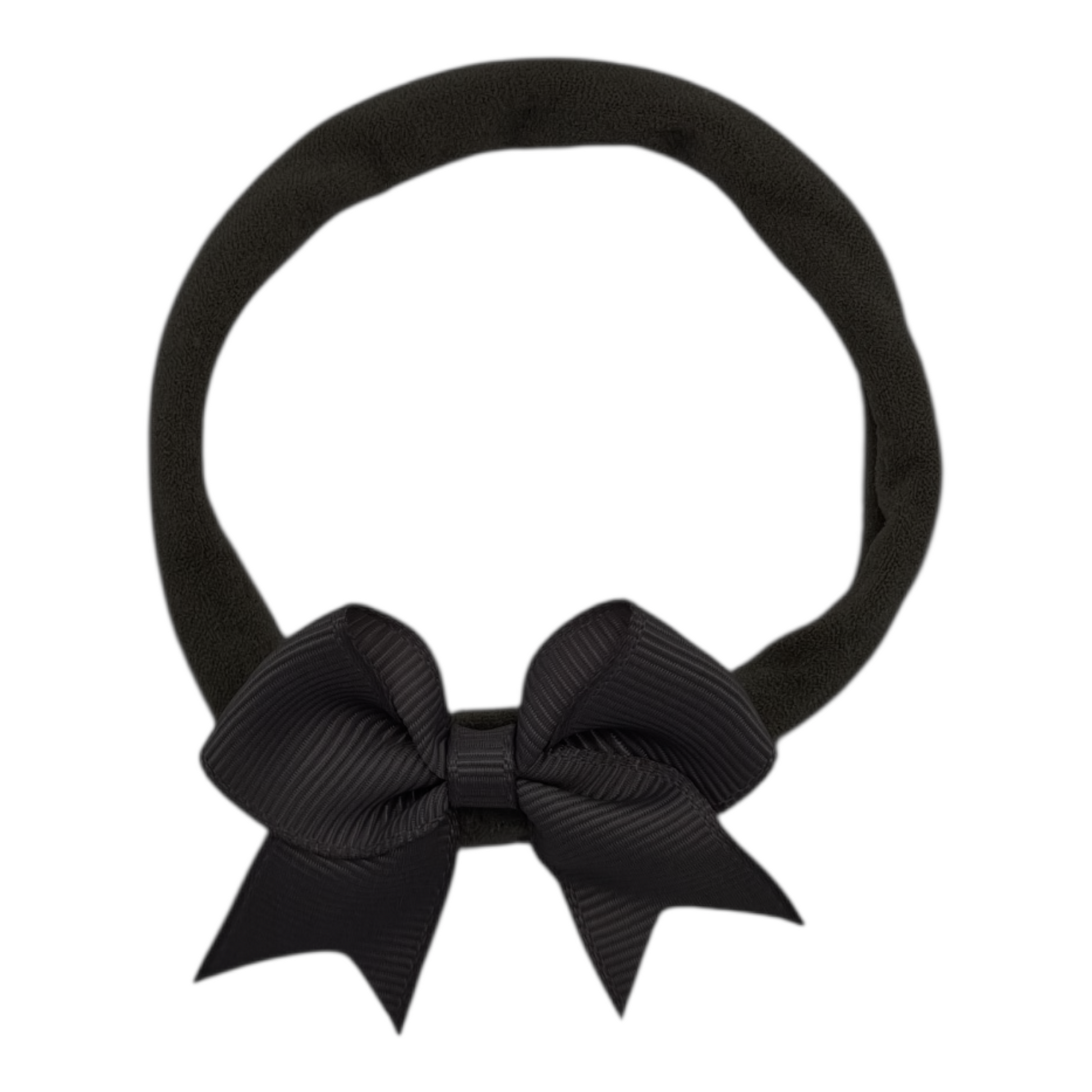 2 inch Black Kiss Dainty Bow Headband For Newborns To Age 3 - Image 1