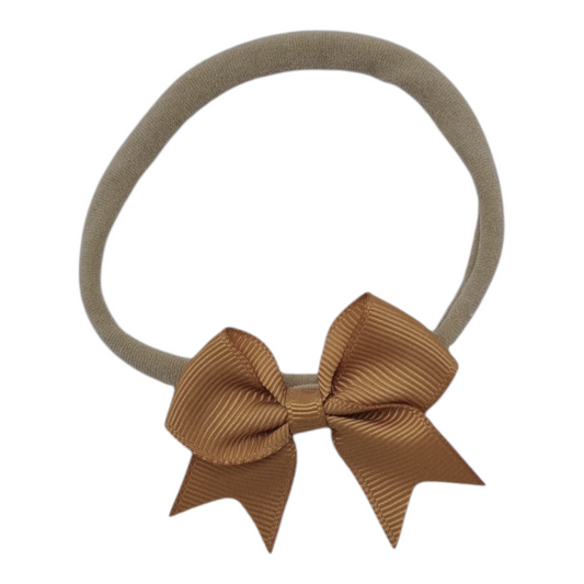 2 inch Brown Kiss Dainty Bow Headband Fit From Newborn - Image 1