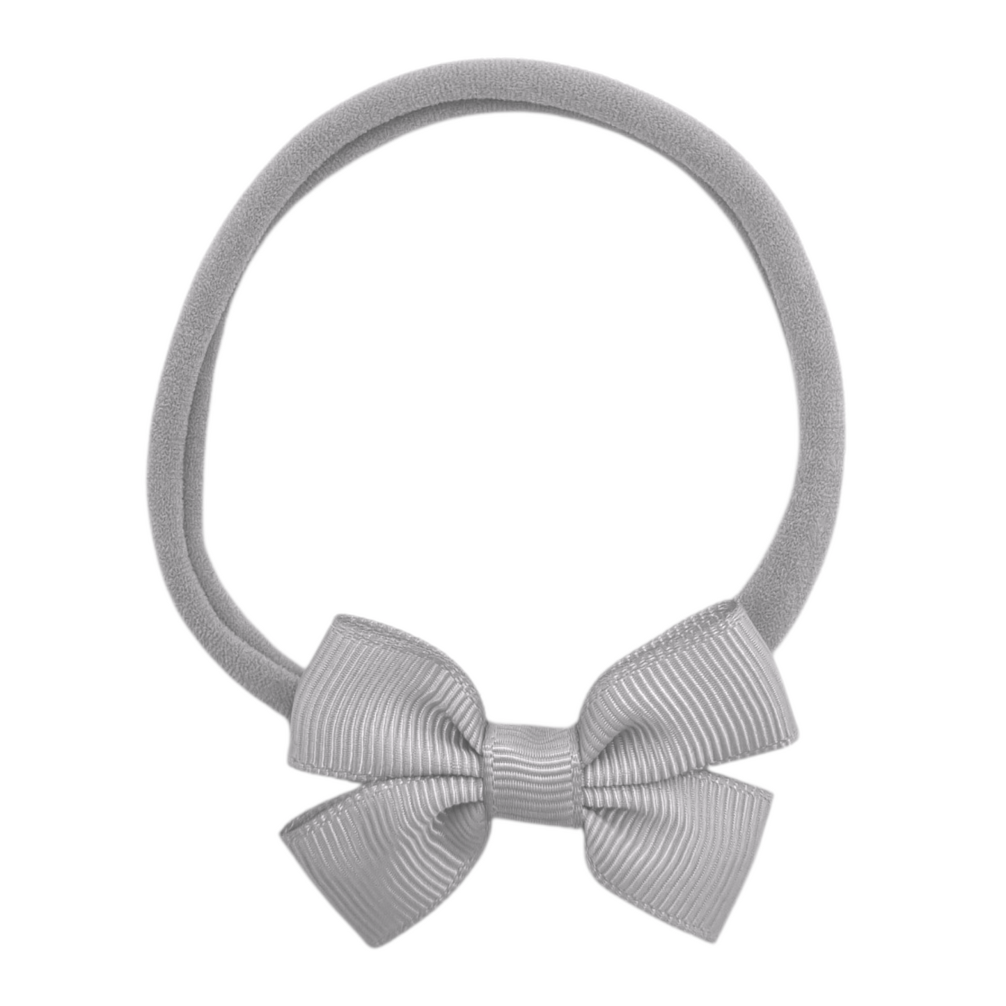 2 inch Grey Double Bow On Headband For Babies From Newborn - Image 1
