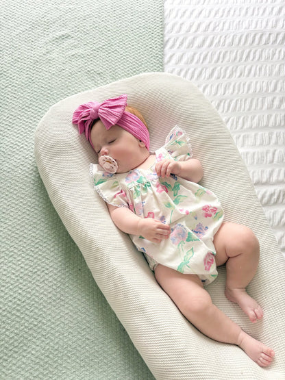 Cerise Pink Larger Bow Cable Knit Headband