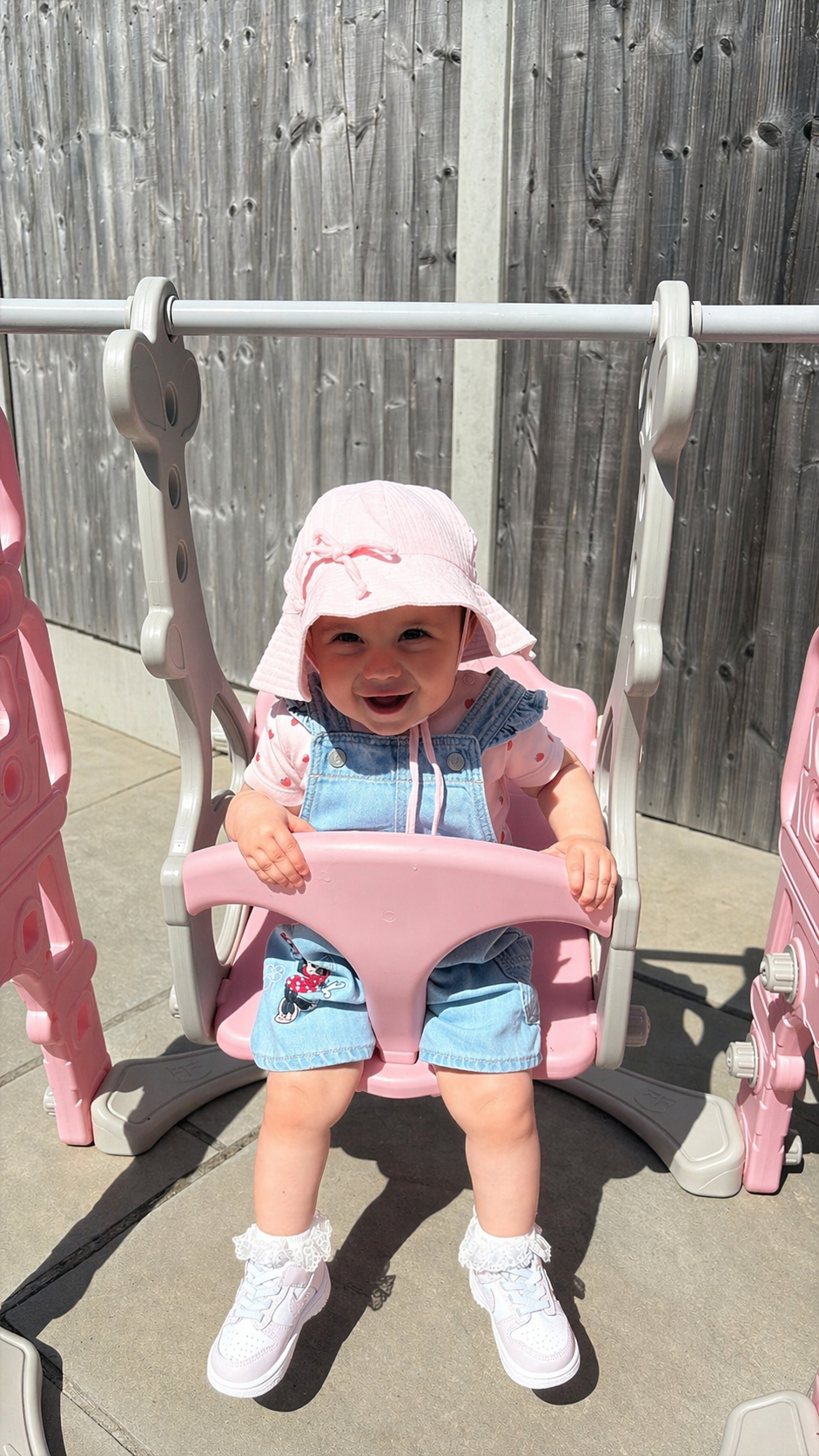 Light Pink Adjustable Sun Hat With Bow