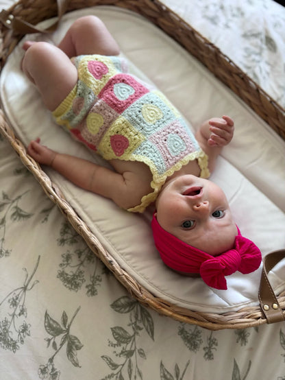 Hot Pink Smaller Bow Cable Knit Headband