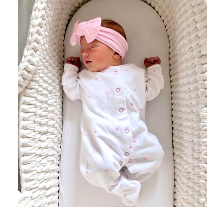 Candyfloss Pink Smaller Bow Cable Knit Headband