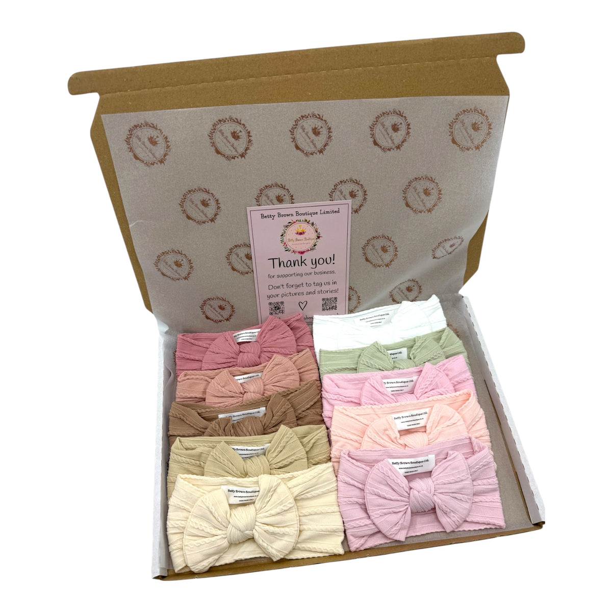 One For Every Outfit Bundle of 10 Smaller Bow Cable Knit Headbands Suitable From Newborn