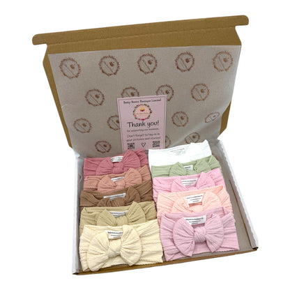 One For Every Outfit Bundle of 10 Smaller Bow Cable Knit Headbands Suitable From Newborn