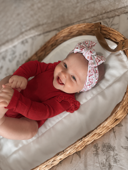 Christmas Pattern Smaller Bow Cable Knit Headband - Christmas Collection