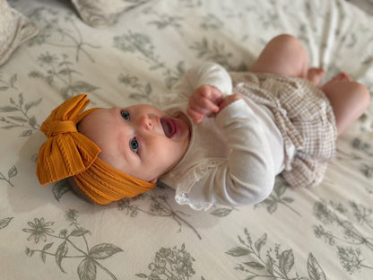 Autumn Leaf Larger Bow Cable Knit Headband