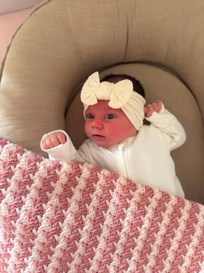Ivory Smaller Bow Cable Knit Headband
