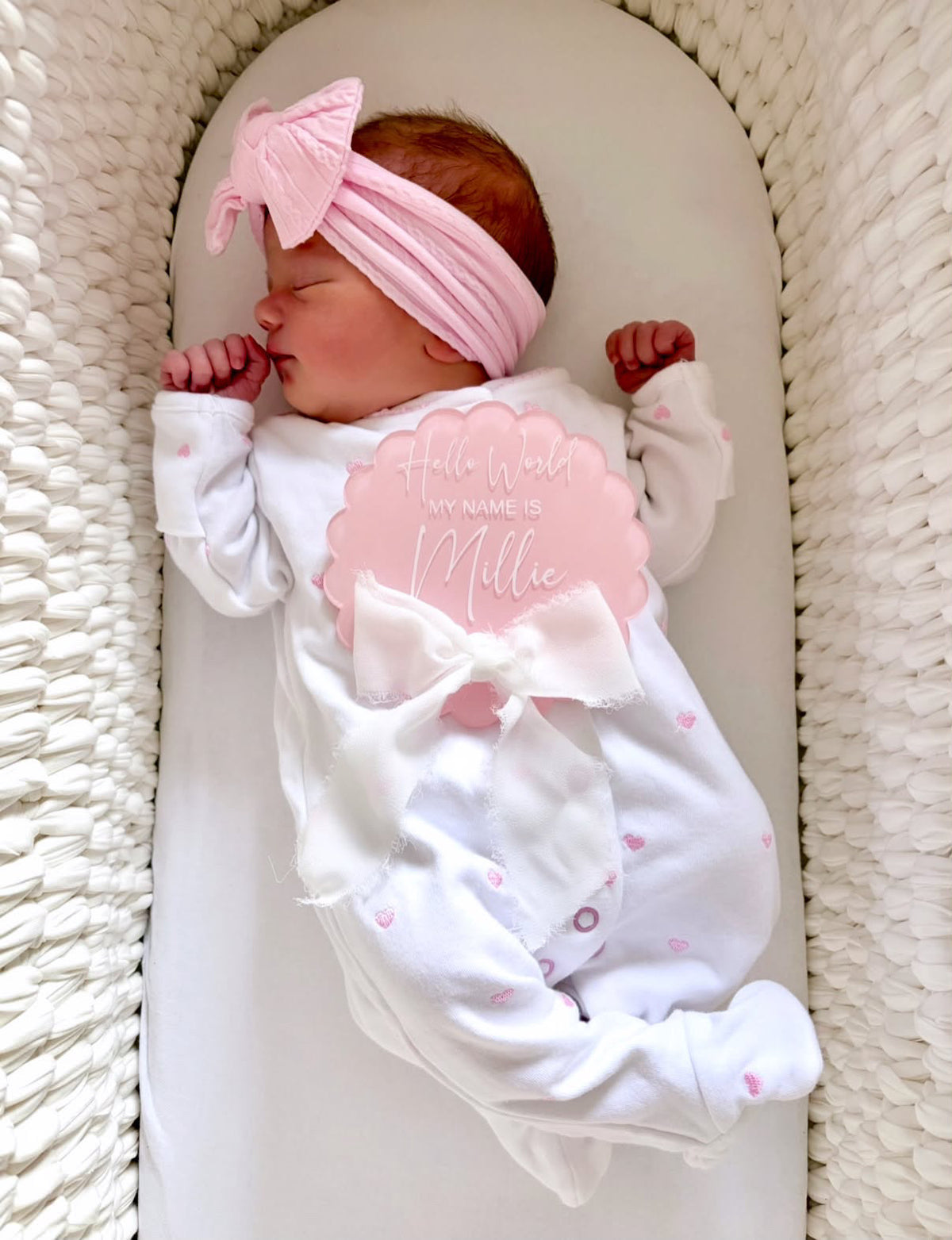 Candyfloss Pink Smaller Bow Cable Knit Headband