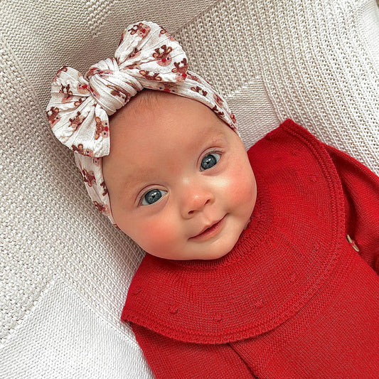 Reindeer Christmas Smaller Bow Cable Knit Headwrap - Betty Brown Boutique Ltd