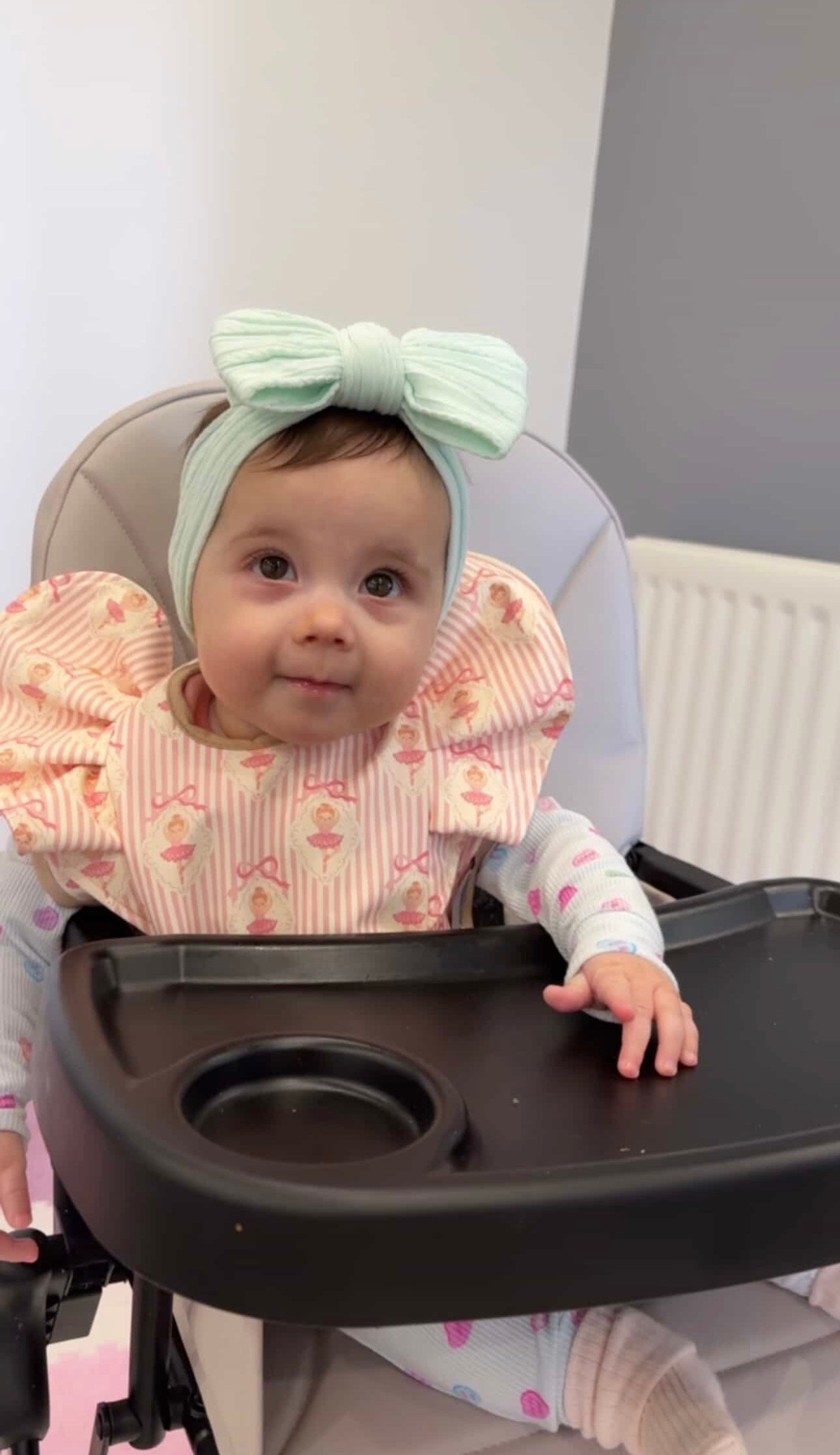 Ballerina Pattern Frill Detailed Waterproof Bib