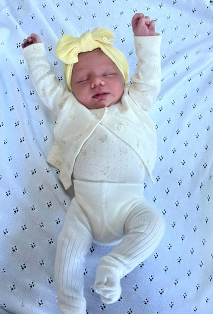 Lemon Smaller Bow Cable Knit Headband