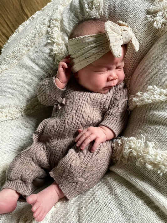 Sand Gold Spot Smaller Bow Cable Knit Headband