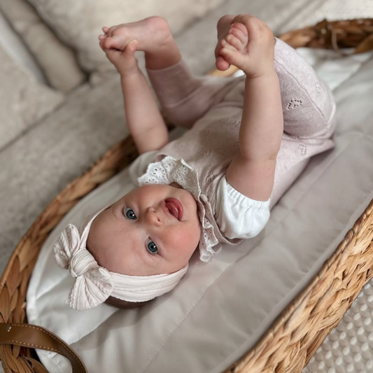 Ivory Smaller Bow Cable Knit Headband